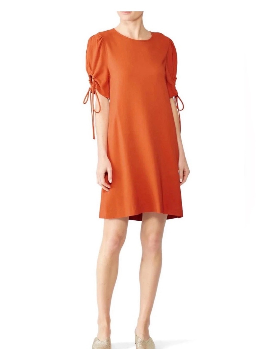 See by Chloe Women's Puff Sleeve Mini Dress Peppery Red - Size 38/8